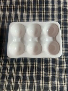 Rae Dunn White Ceramic 6-Egg Tray